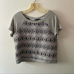 Anthropologie Dolan Embroidered Woven Panel Tee